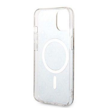 Guess Handyhülle GUESS Schutzhülle für Apple iPhone 14 Plus Hard Case 4G Print MagSafe Cover Etui Braun