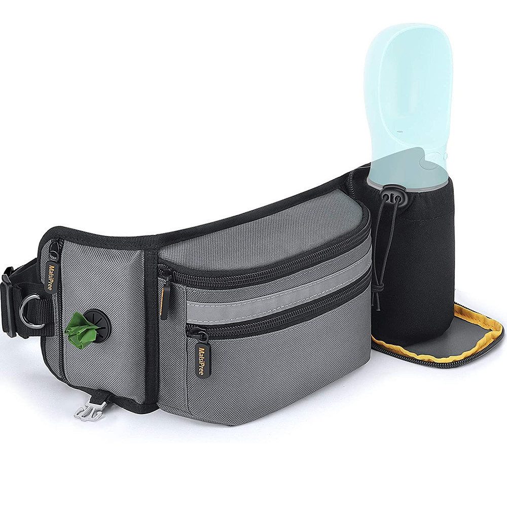 Ledander Leckerlibeutel Leckerlibeutel für Hunde,Bauchtasche für Hunde Zubehör, grau,Freihändige Hüfttasche für Hundetraining & Spaziergang
