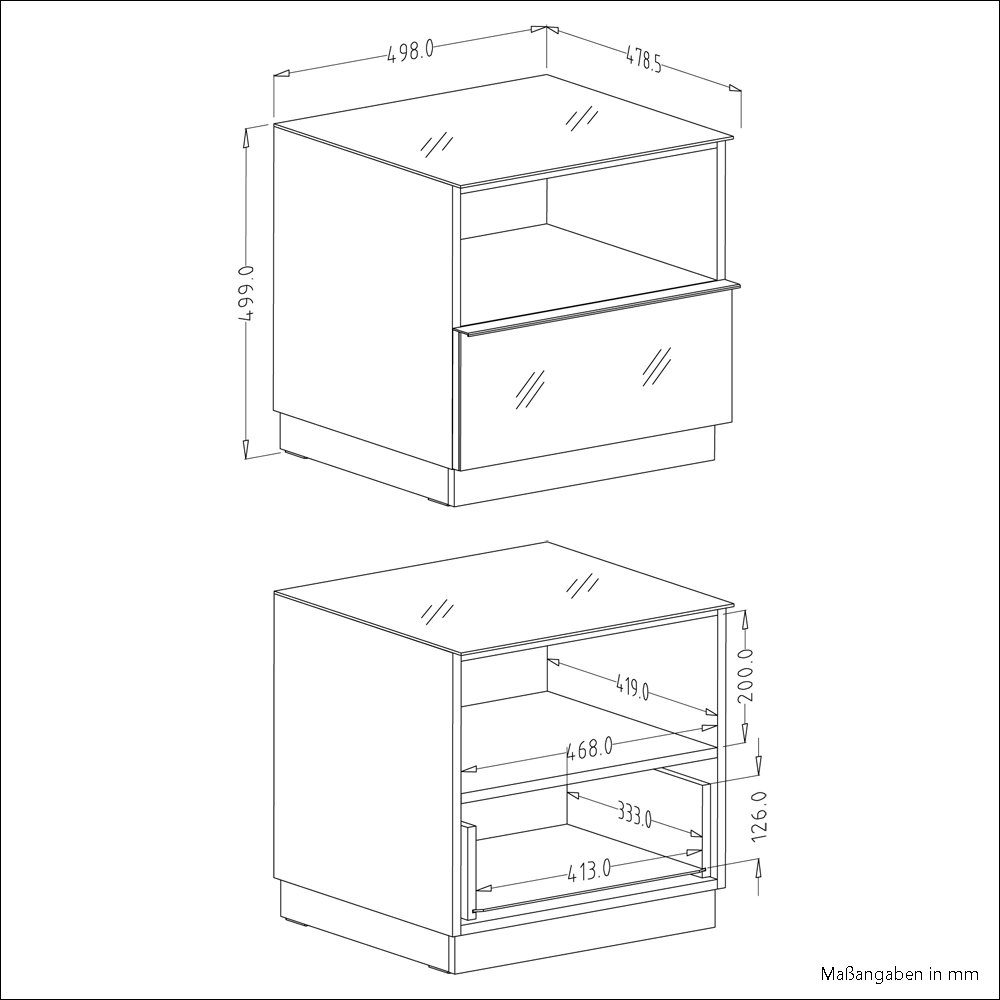 cm schwarz Lomadox und (7-tlg), modern 290/195/48 HOOVER-83, Glasfronten, : LED Beleuchtung TV-Wand mit