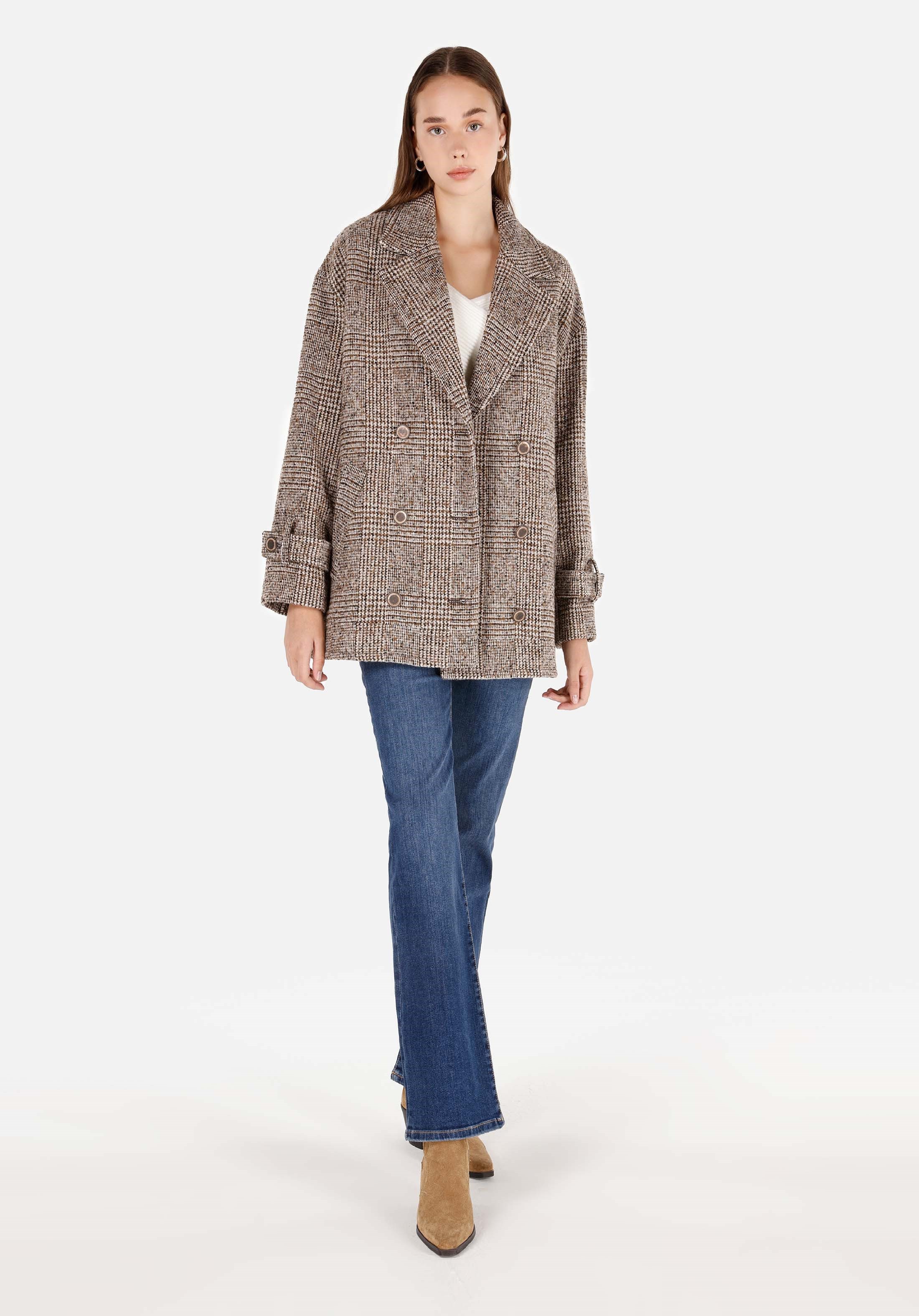 Colins Windbreaker Colins Regular Fit Damenmantel mit klassischem Kragen in Beige