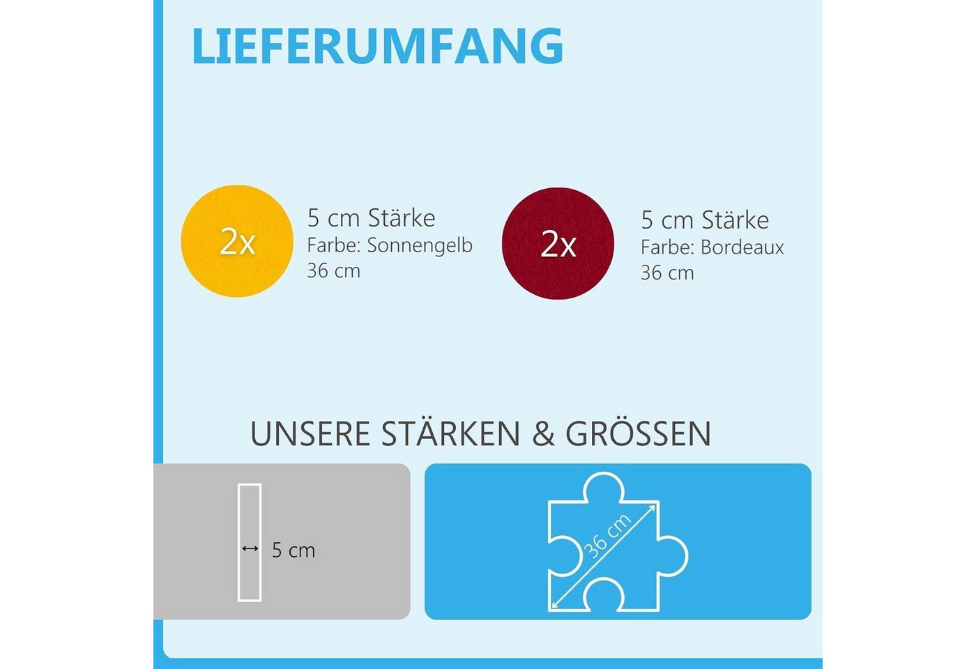 Thumbnail - platino24 Akustikplatte Schallabsorber-Set PUZZLE aus Basotect G+ mit Akustikfilz