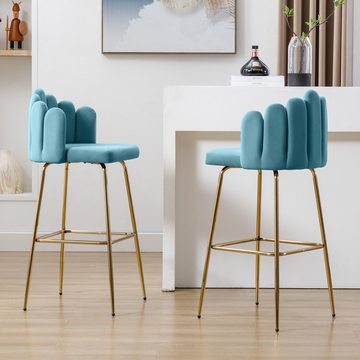 REDOM Barhocker Moderne Freizeitstühle, Polsterstuhl Blütenblätterstühle (2 St), geeignet für Restaurants und Bars