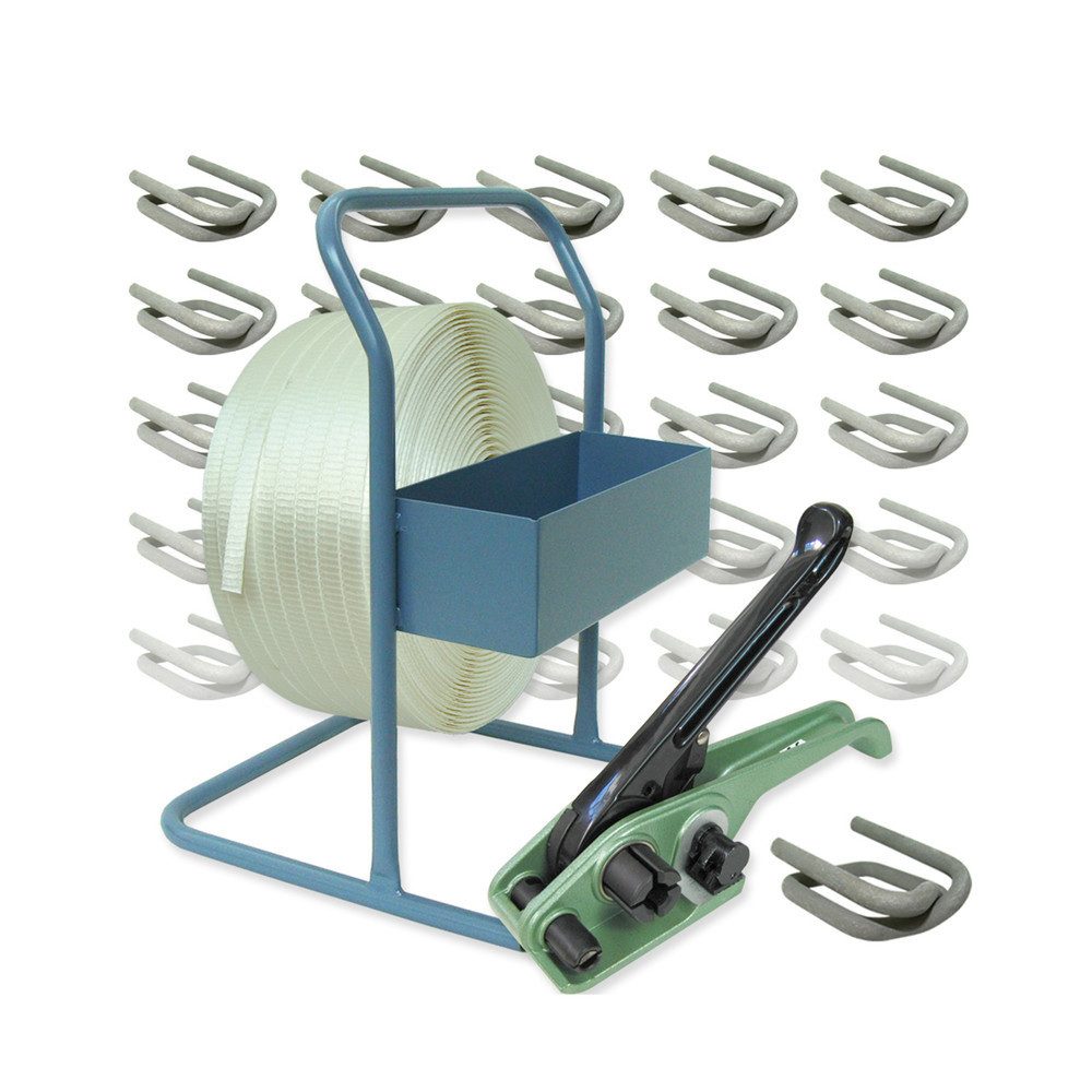 WETEC Klebeband Umreifungsset 25 mm, mit Spanner und Abroller