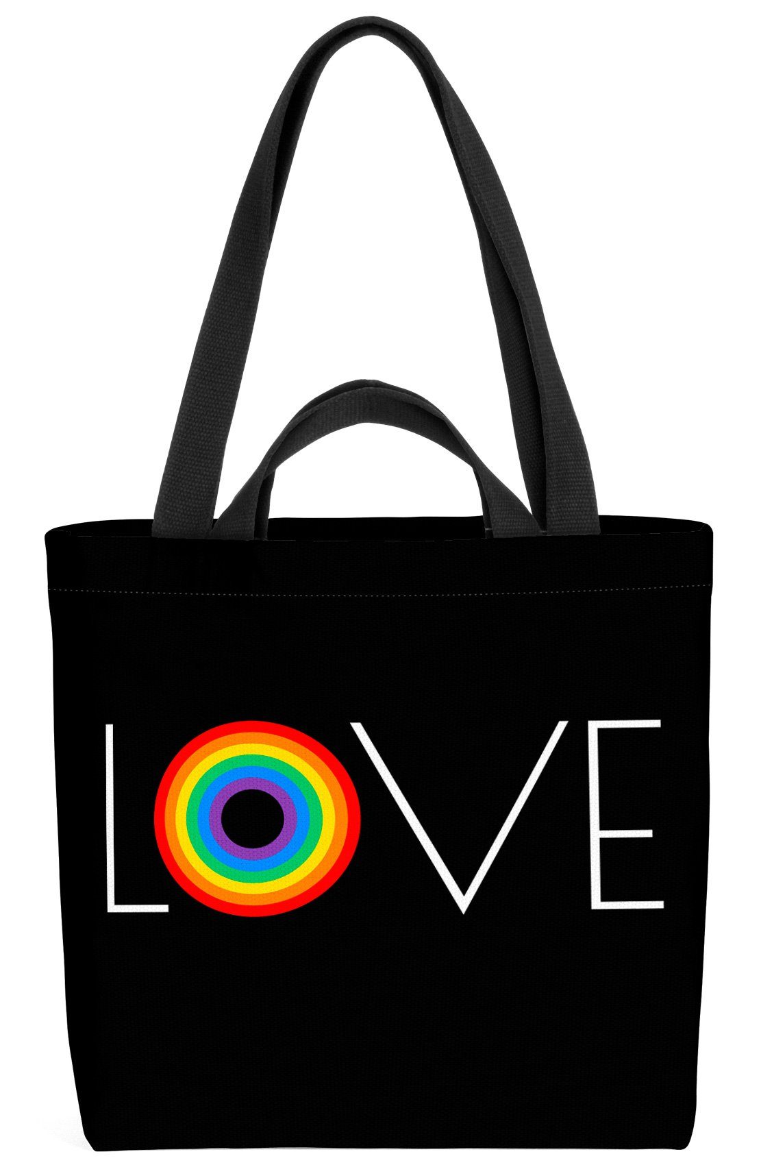 VOID Henkeltasche (1-tlg), Regenbogen LOVE Pride liebe schriftzug slogan motto pride gay schwul | Henkeltaschen