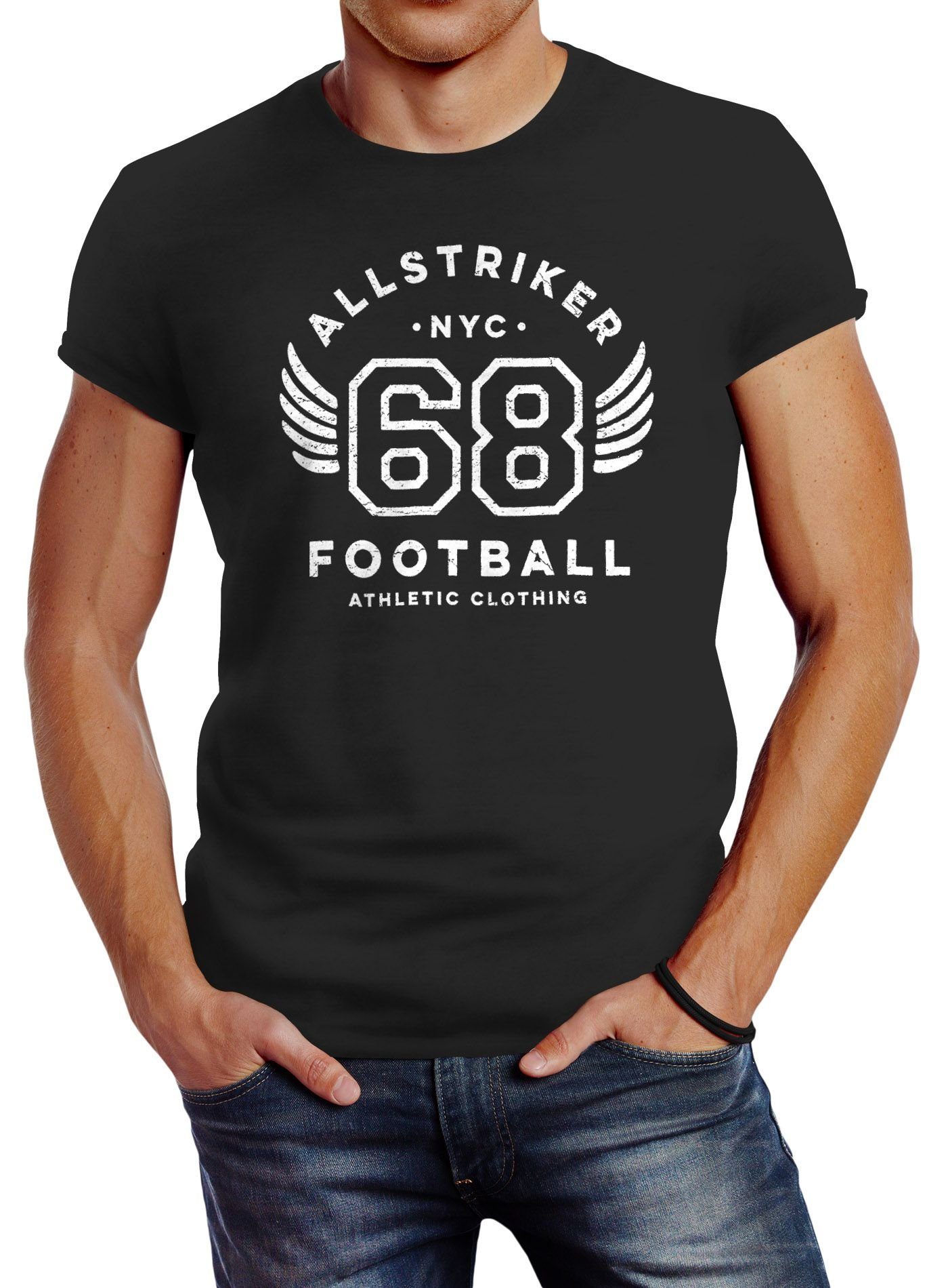 Neverless Print-Shirt Herren T-Shirt College Design günstig online kaufen