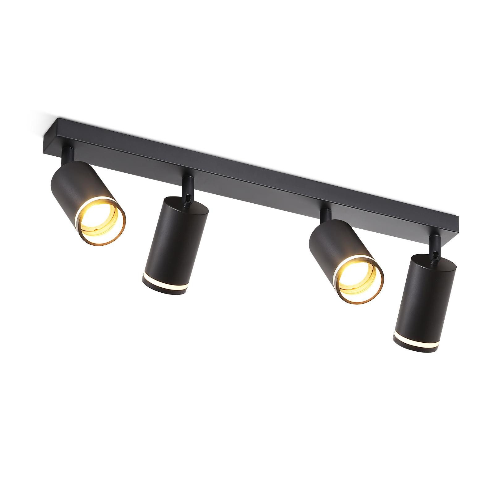 ZMH Deckenstrahler 4 Flammig Schwarz/Weiß Deckenlampe Metall GU10 für Schla günstig online kaufen
