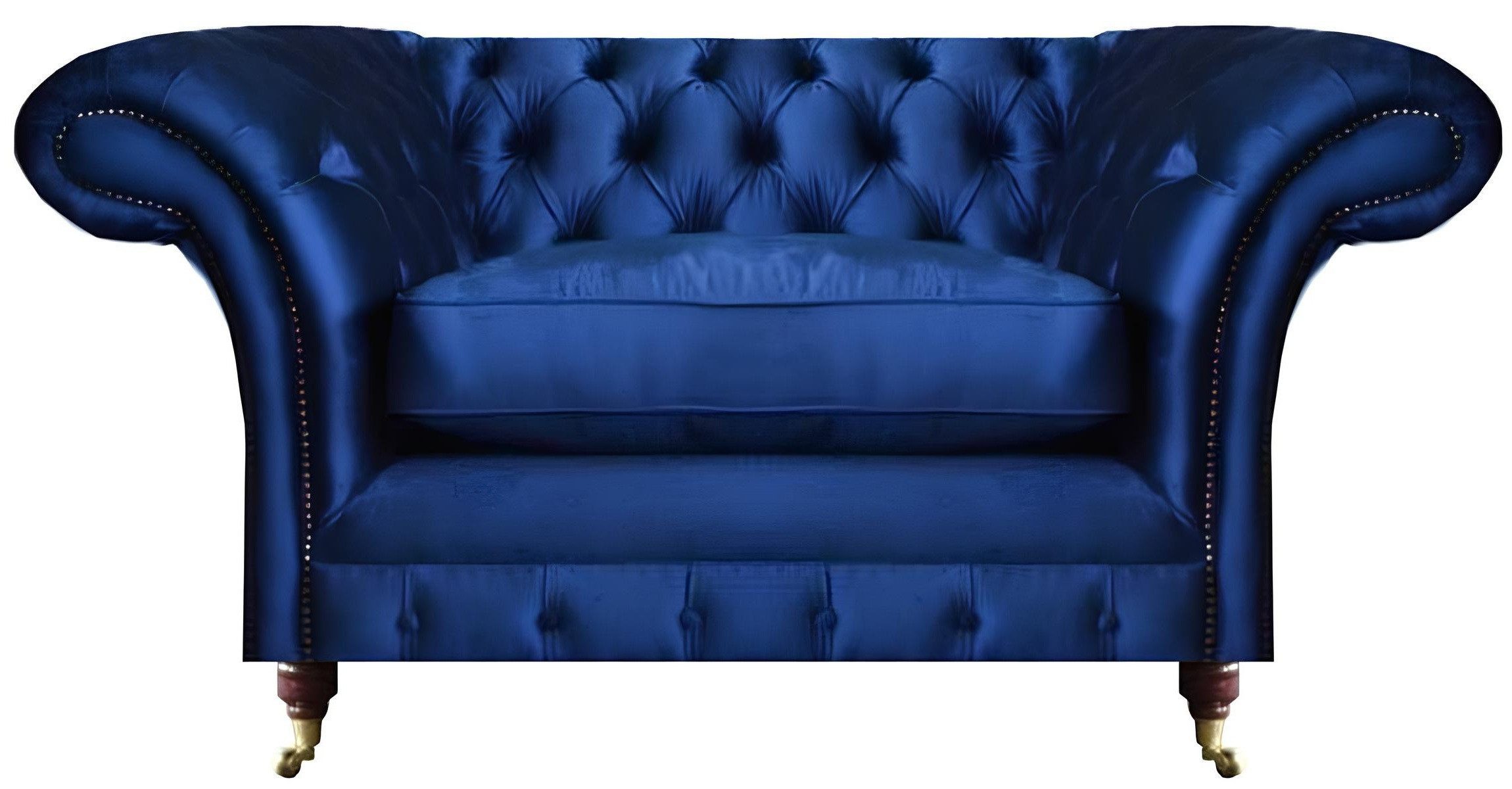 Xlmoebel Chesterfield-Sessel Blauer Stuhl zeitgemäßes Chesterfield-Sitzmöbel Luxuriöse (Sessel), Hergestellt in Europa