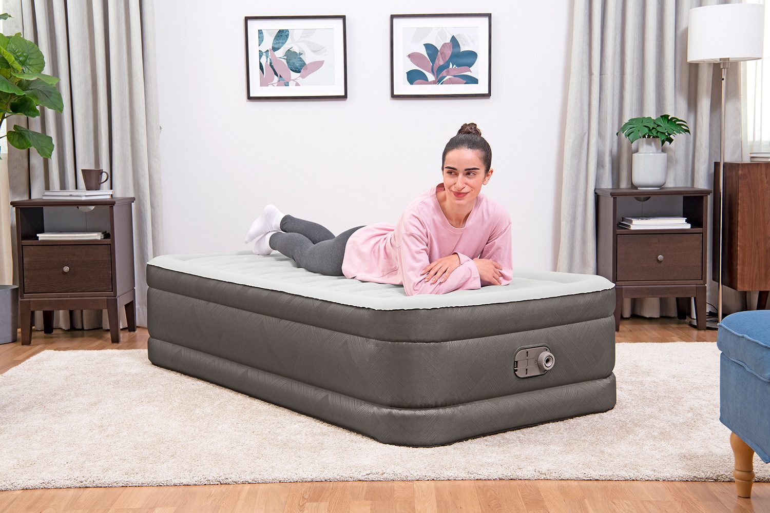 Bestway Luftbett Fortech™, (Packung, 1-tlg., mit integrierter Elektropumpe 191 x 97 x 46 cm), in 180 - 240 sek. aufgepumpt