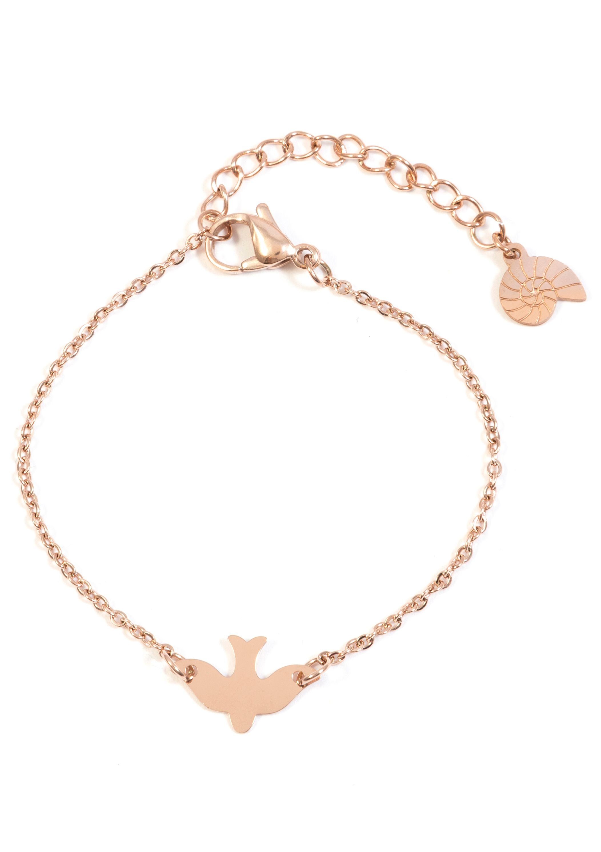 Hey Happiness Charm-Armband Filigranes Schwalbe Anhänger Armband, Armkette  mit fliegendem Vogel aus Edelstahl für Damen, wasserfest