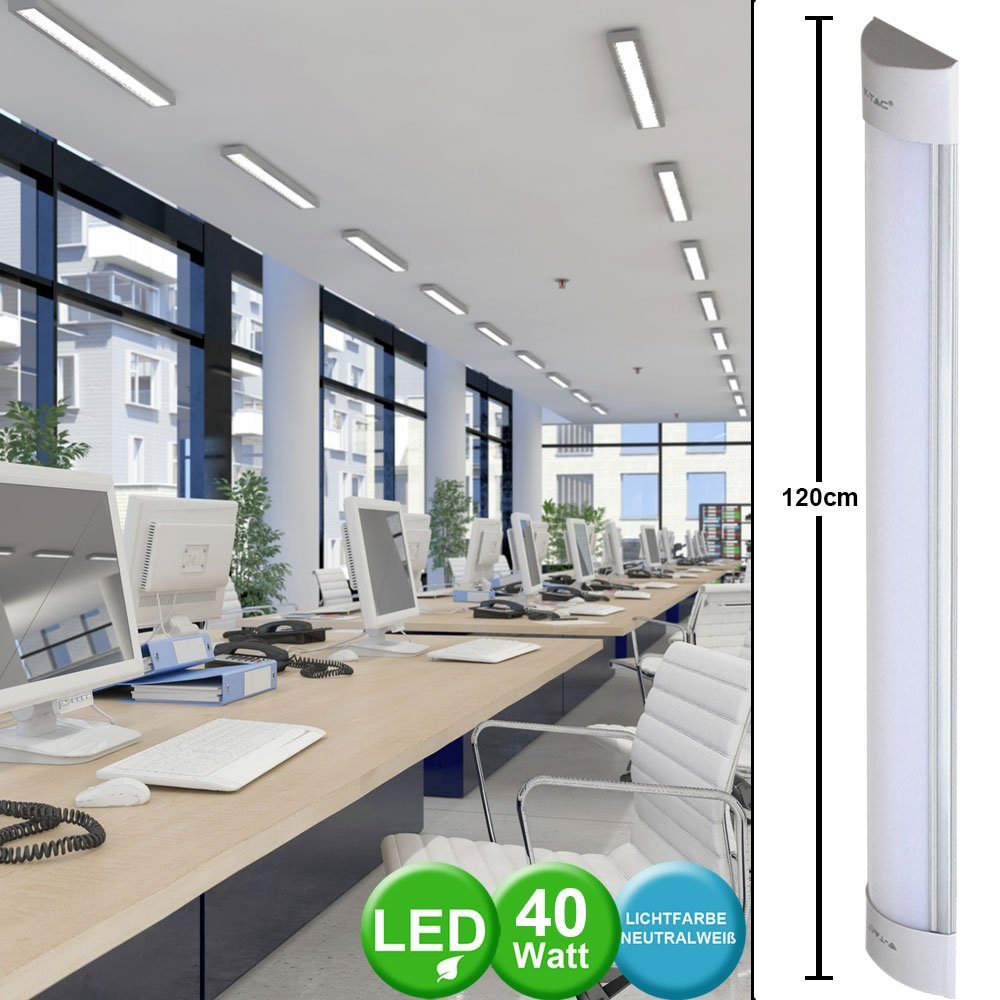 fest Arbeits Zimmer Unterbau Büro LED 2er Leuchten Lampen Deckenleuchte, Decken LED verbaut, Neutralweiß, etc-shop Set LED-Leuchtmittel