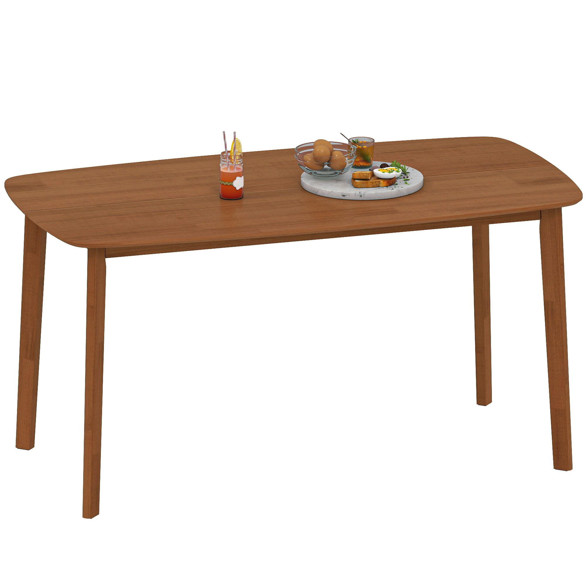 HOMCOM Esstisch 150 x 80 cm Küchentisch für 6 Personen (Holztisch, 1-St., Esszimmertisch), für Küche, Esszimmer und Wohnzimmer Hellbraun