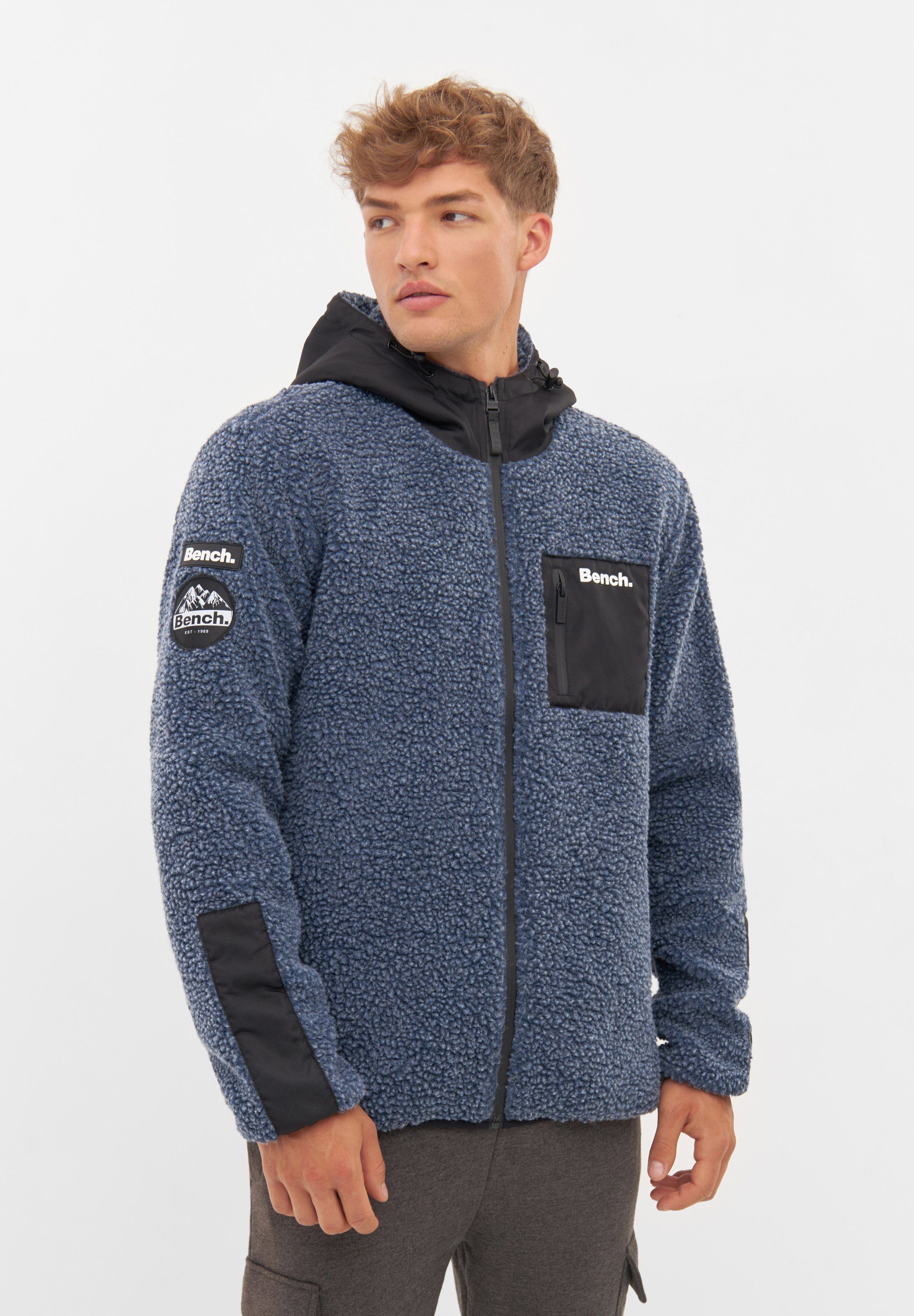 BRECON Abgestepptes Fleecejacke Bench. MARL NAVY Design