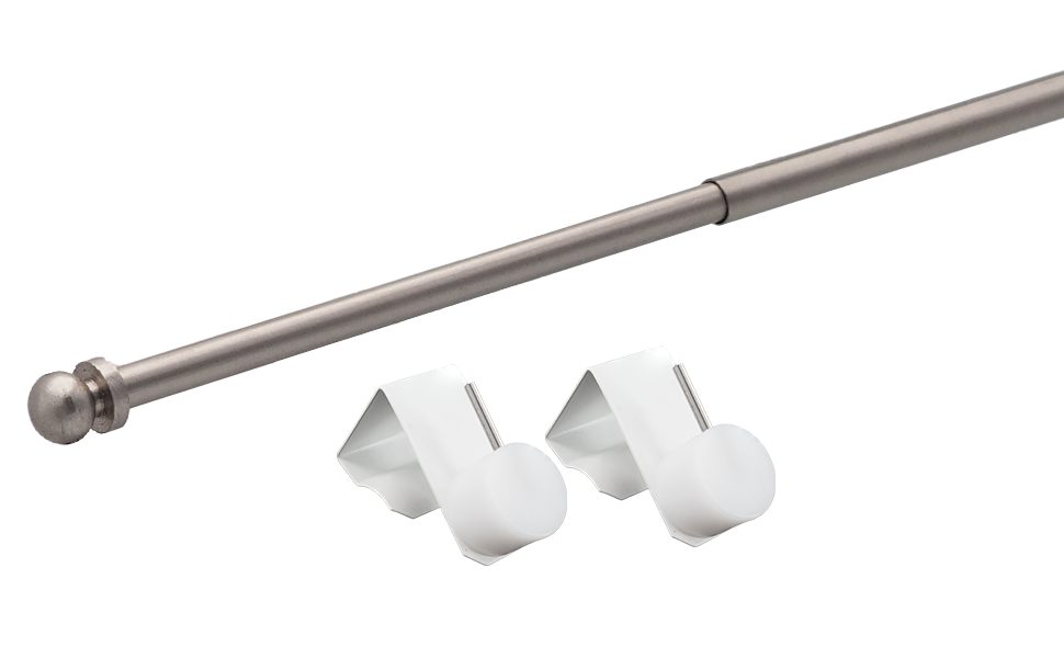 dekondo Gardinenstange Eleganz, ausziehbar, Fensterhaken klemmbar, nickel m günstig online kaufen