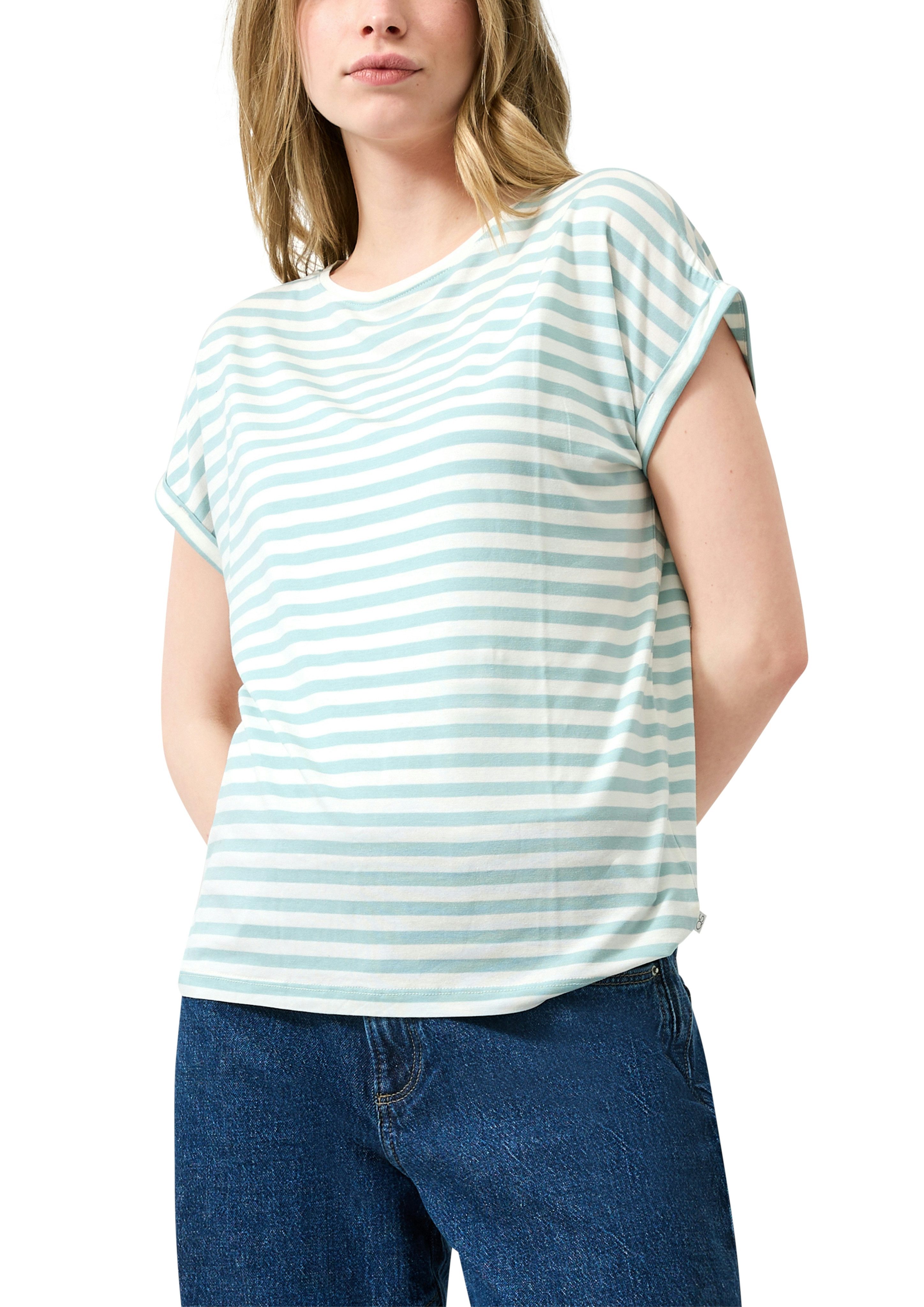 QS Kurzarmshirt im Streifen-Design günstig online kaufen