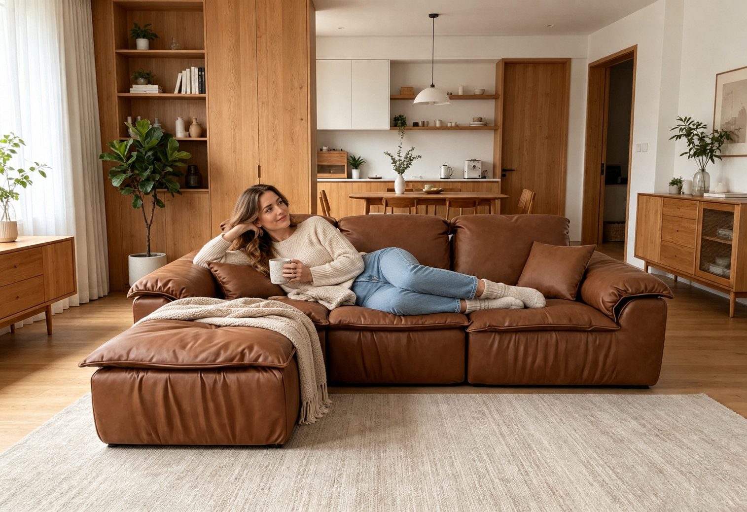 KORAVELT Ecksofa Schlafsofa Komfort, für Wohnzimmer, Gästezimmer, Modulares 85-Zoll-Wohnzimmer-Sofaset,Groß und bequem