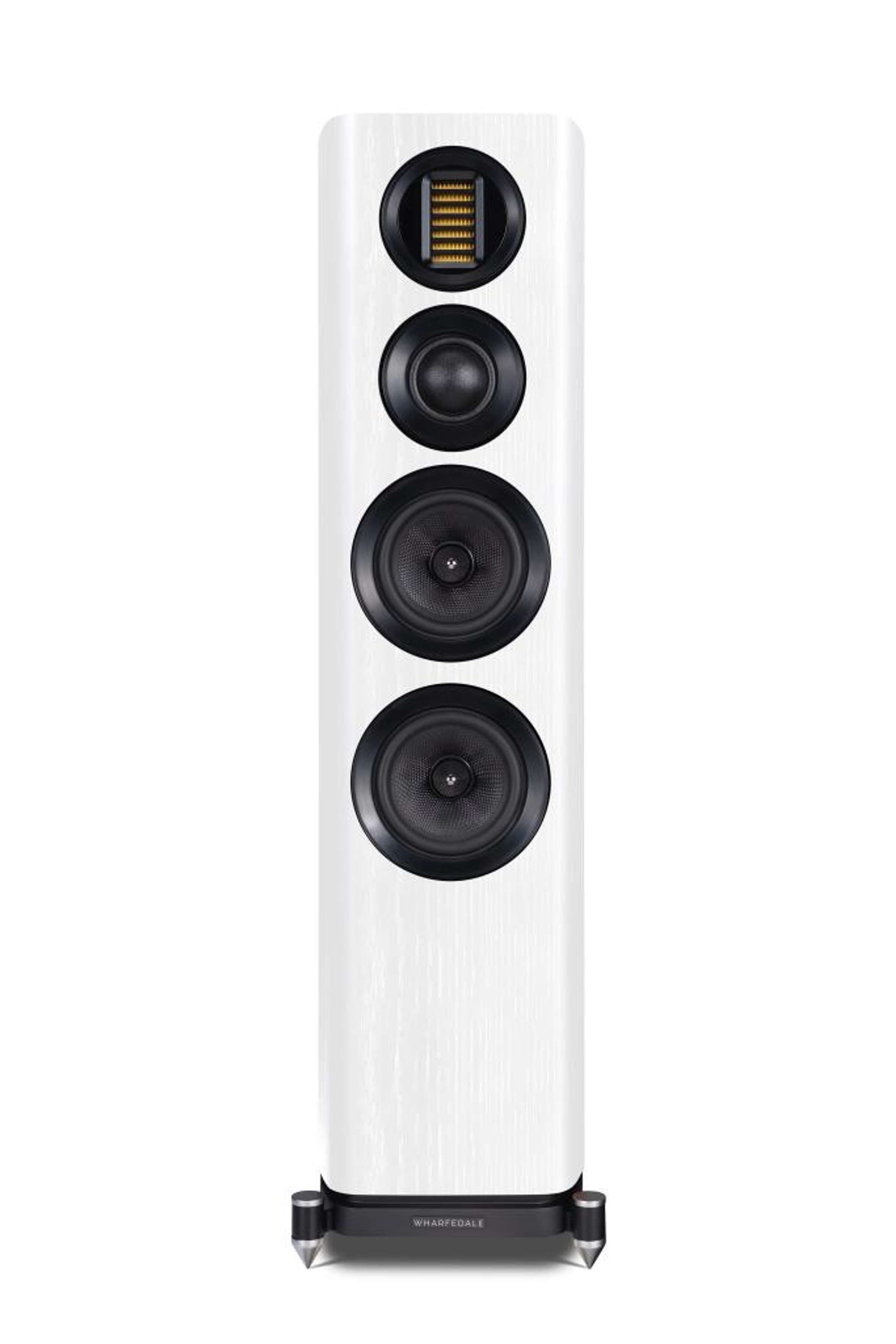 WHARFEDALE   EVO 4.3 Stand-Lautsprecher (wandnahe Aufstellung möglich durch Bassreflex im Sockel) weiss