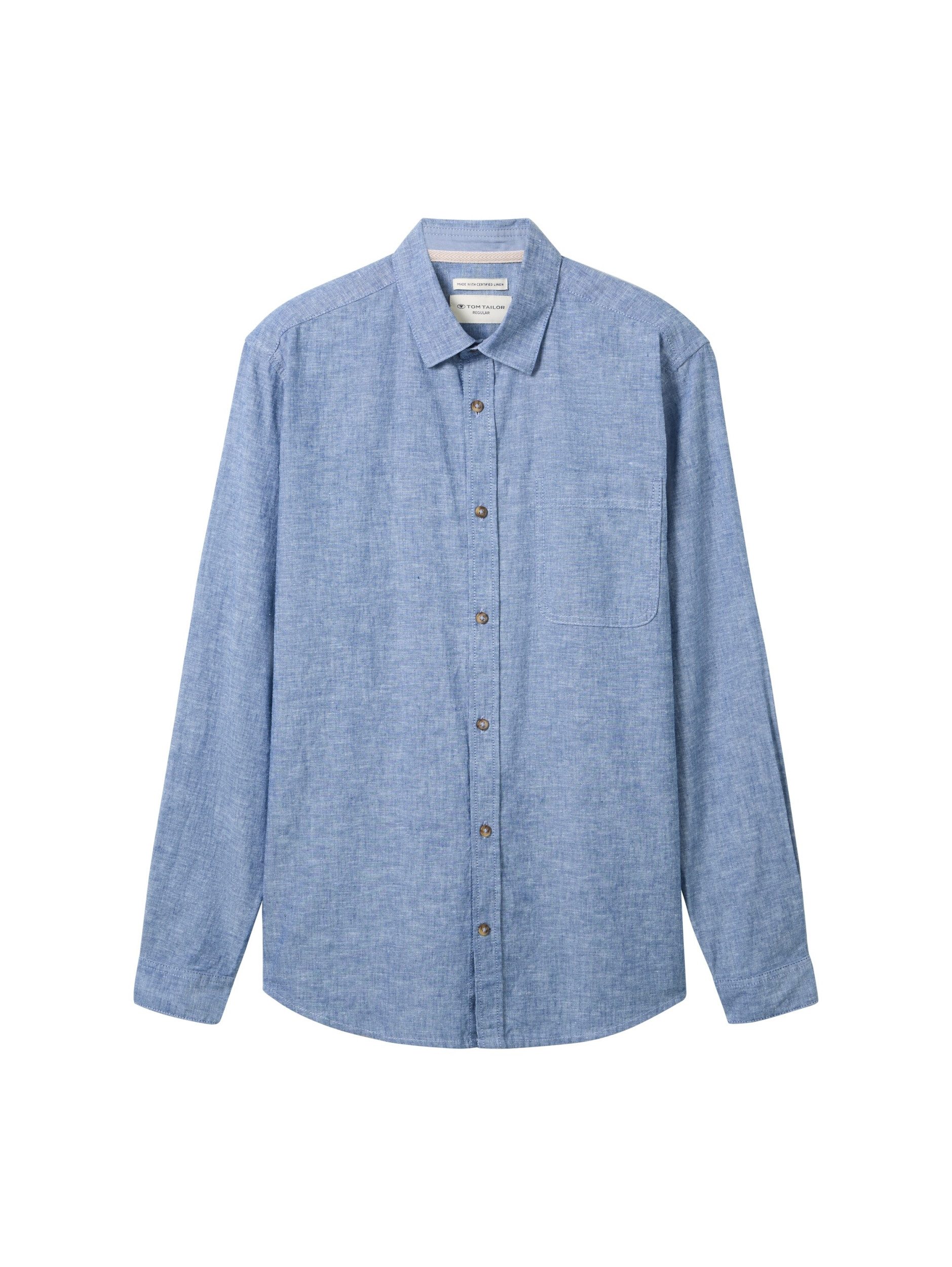 TOM TAILOR Kurzarmshirt cotton linen shirt