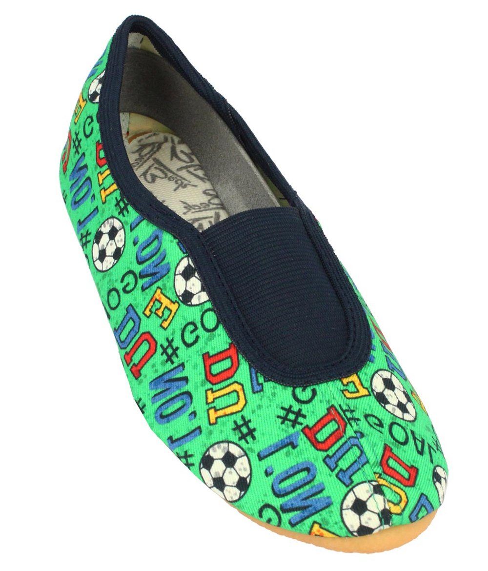 Beck Schläppchen Goal mit Ristgummi Gymnastikschuh (Barfußschuhe, für schmale Füße und kleine Kinder besonders geeignet., ab Gr. 18/19 erhältlich) rutschfeste Laufsohle, atmungsaktive Baumwolle