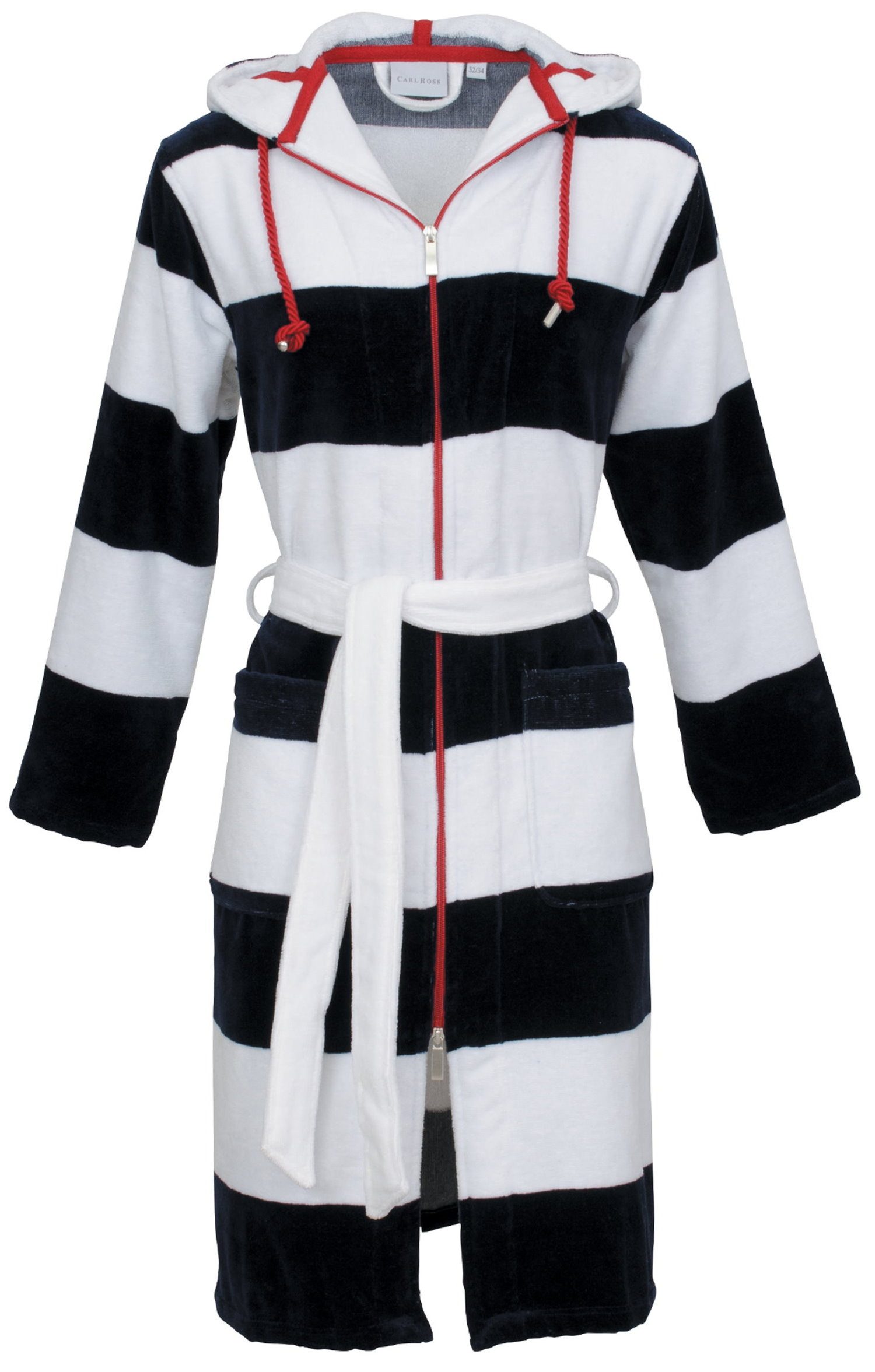 Carl Ross Damenbademantel Damen Bademantel mit Kapuze und Reißverschluss, k günstig online kaufen