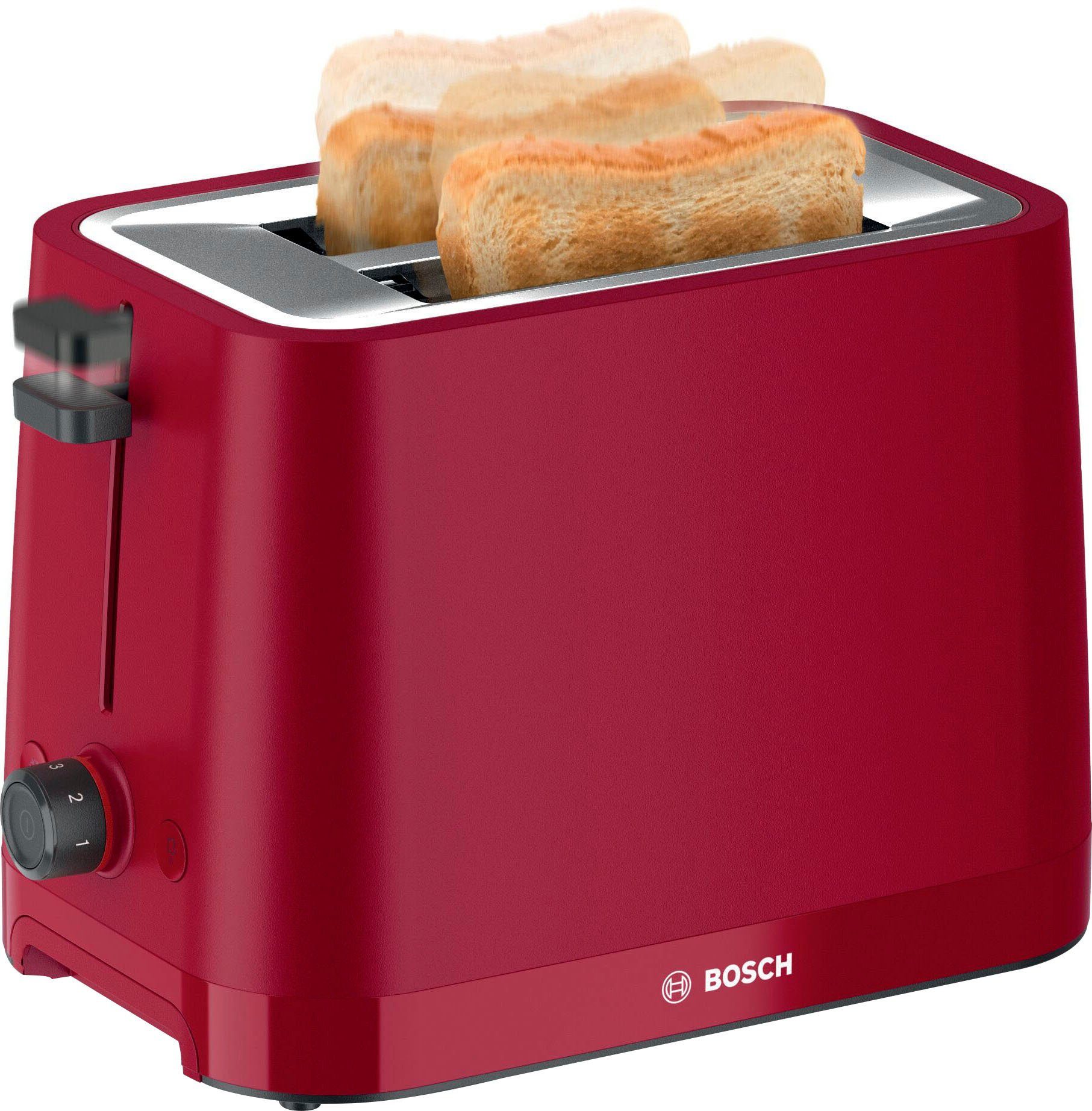 BOSCH Toaster MyMoment TAT3M124, 2 Schlitze, für 2 Scheiben, 950 W, entnehmbarer Brötchenaufsatz, Auftaufunktion, Brotzentrierung, AutoOff – Bild 4 von 5