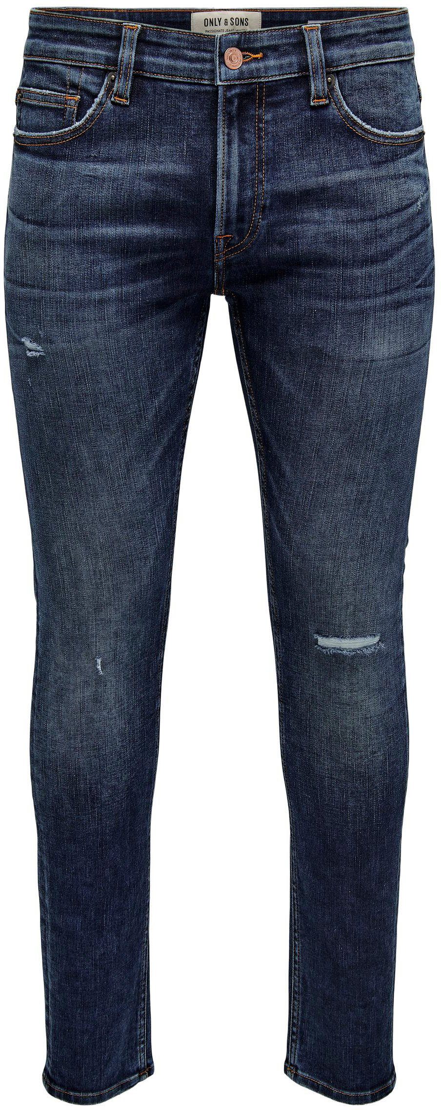 ONLY & SONS Slim-fit-Jeans OS ONSLOOM SLIM BLUE GREY 40 mit Destroyed Effekt