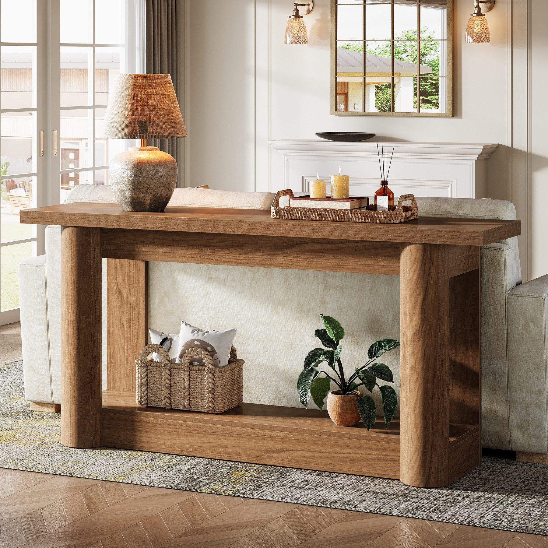 Tribesigns Konsolentisch 160 cm Schmaler Flurtisch, Langer Sofatisch hinter dem Sofa