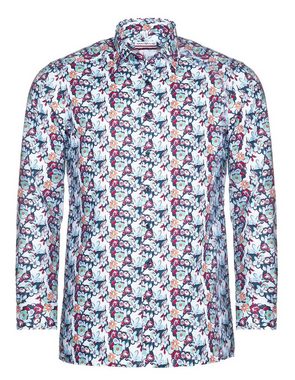 MARVELIS Businesshemd Businesshemd - Modern Fit - Langarm - Florales Muster - Bunt Allover-Print