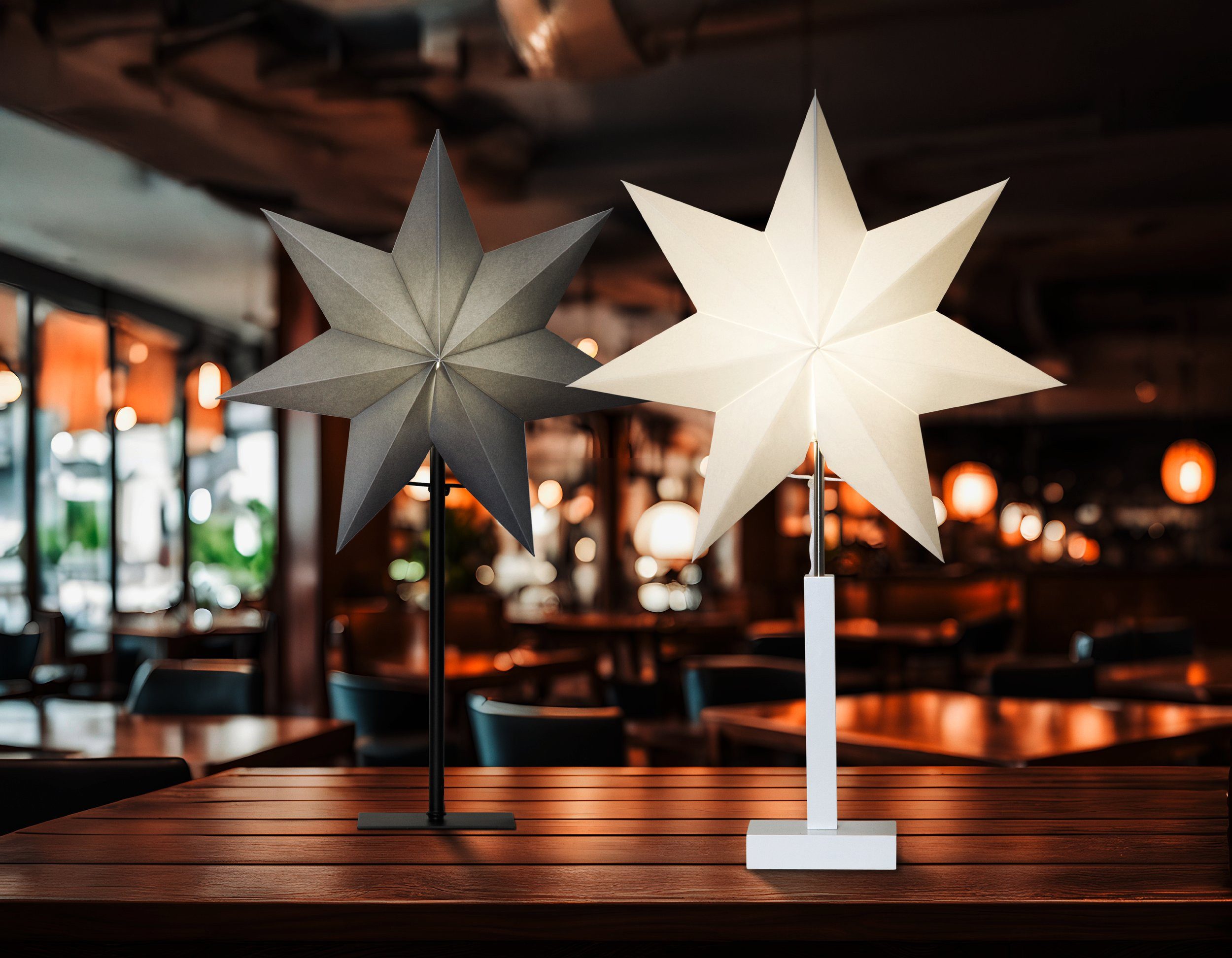 EGLO Papierstern Ozen, Tischlampe mit Weihnachtsstern, beleuchtet, schwarz günstig online kaufen