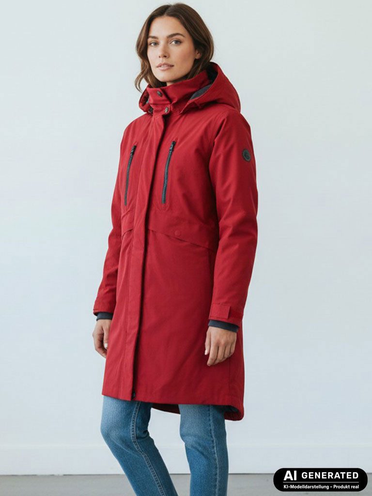 Blue Wave Funktionsmantel Damen Mantel Marie - Outdoor-Mantel Funktionsjacke Allwetterjacke 10000 mm Wassersäule, Verschweißte Nähte, Winddicht, Atmungsaktiv
