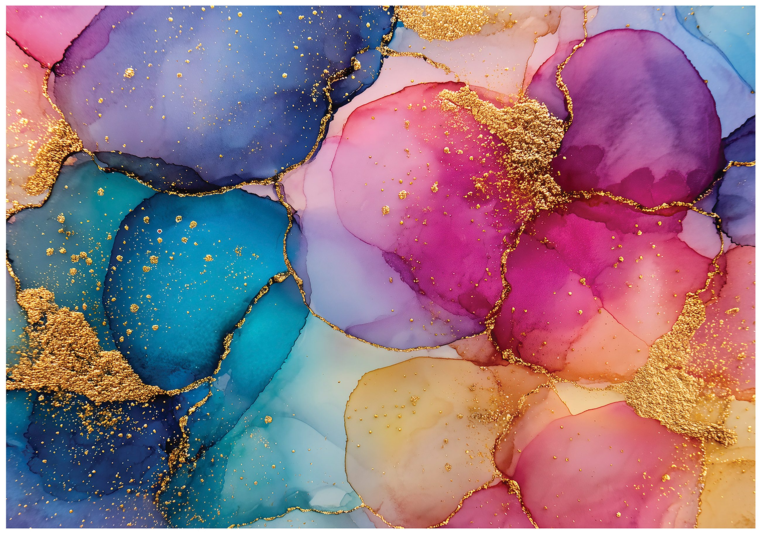 Wallarena Fototapete Marmor Blau Rot Gold Vlies Tapete Wohnzimmer Schlafzimmer Wandtapete, Glatt Vlies Washable, Marmor, Blau, Rot, Gold, (Packung, 2 St., Vlies Fototapete), Vliestapete schwarz Wohnzimmer Schlafzimmer Küche Tapete + Kleister