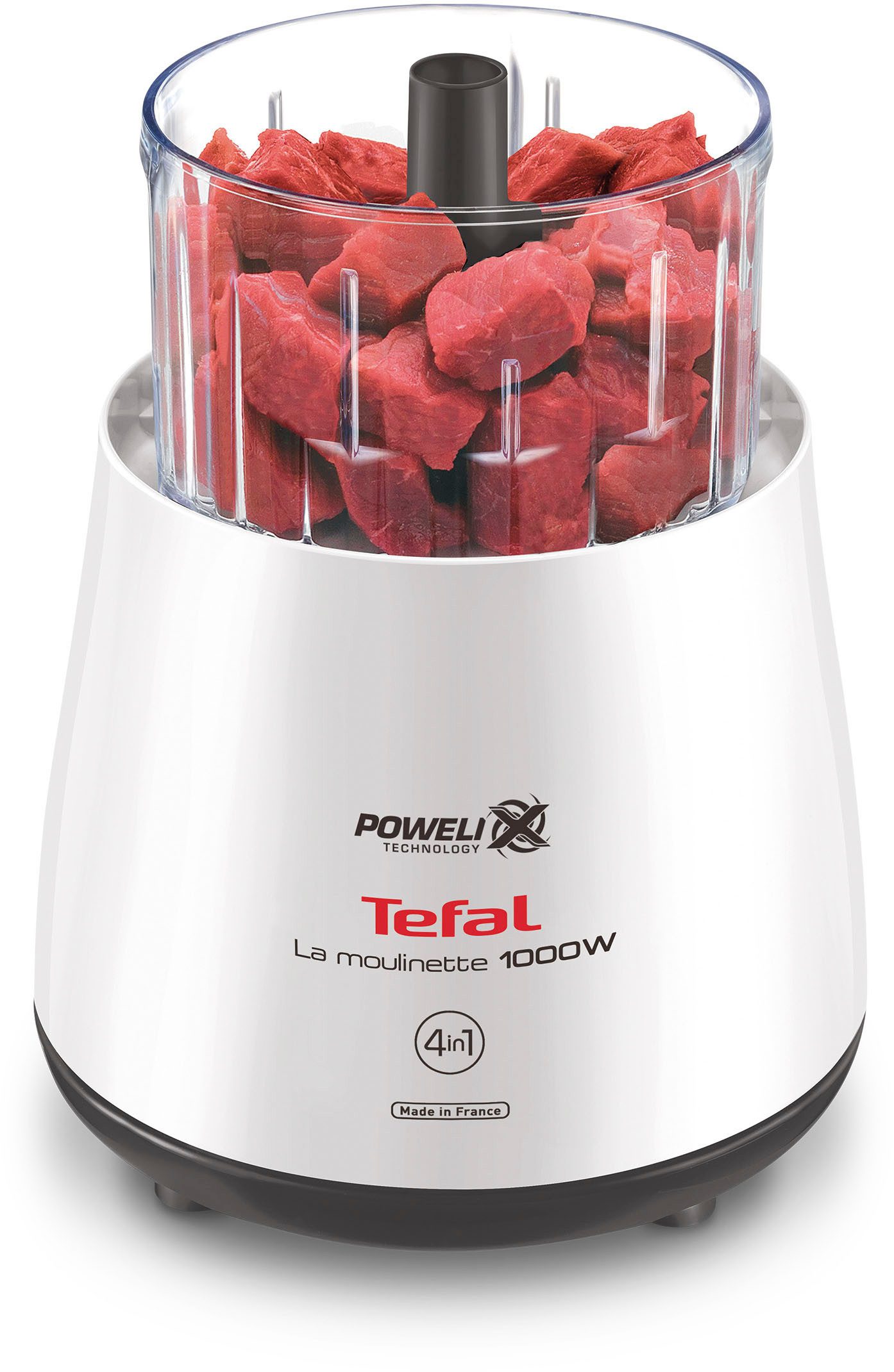 Tefal Zerkleinerer DPA130 La Moulinette, 1000 W, 300g Kapazität, 360°-Deckel, transparenter Behälter