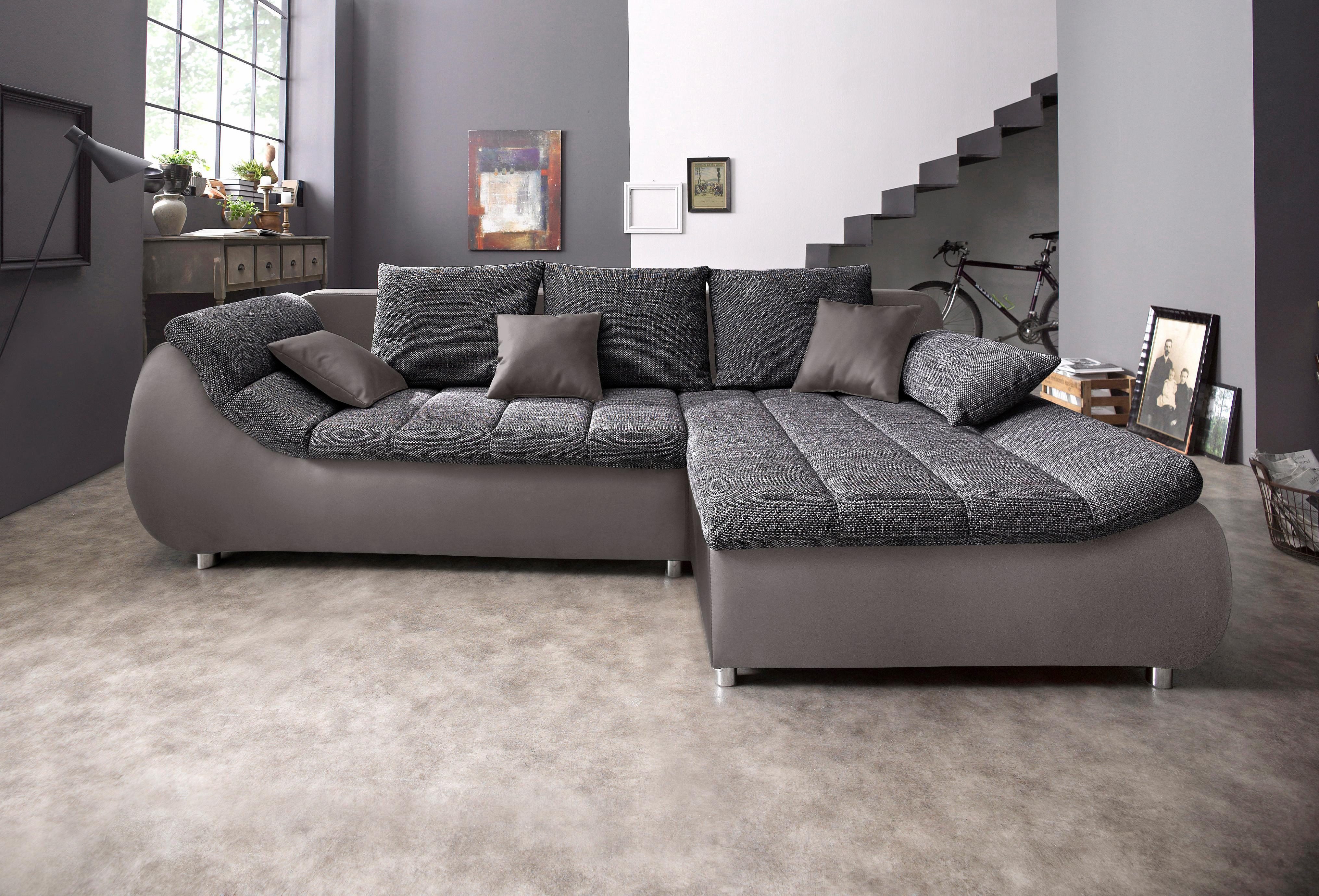 INOSIGN Ecksofa "Imola elegant und bequem, aktuelle Steppung im Sitz, L-For günstig online kaufen