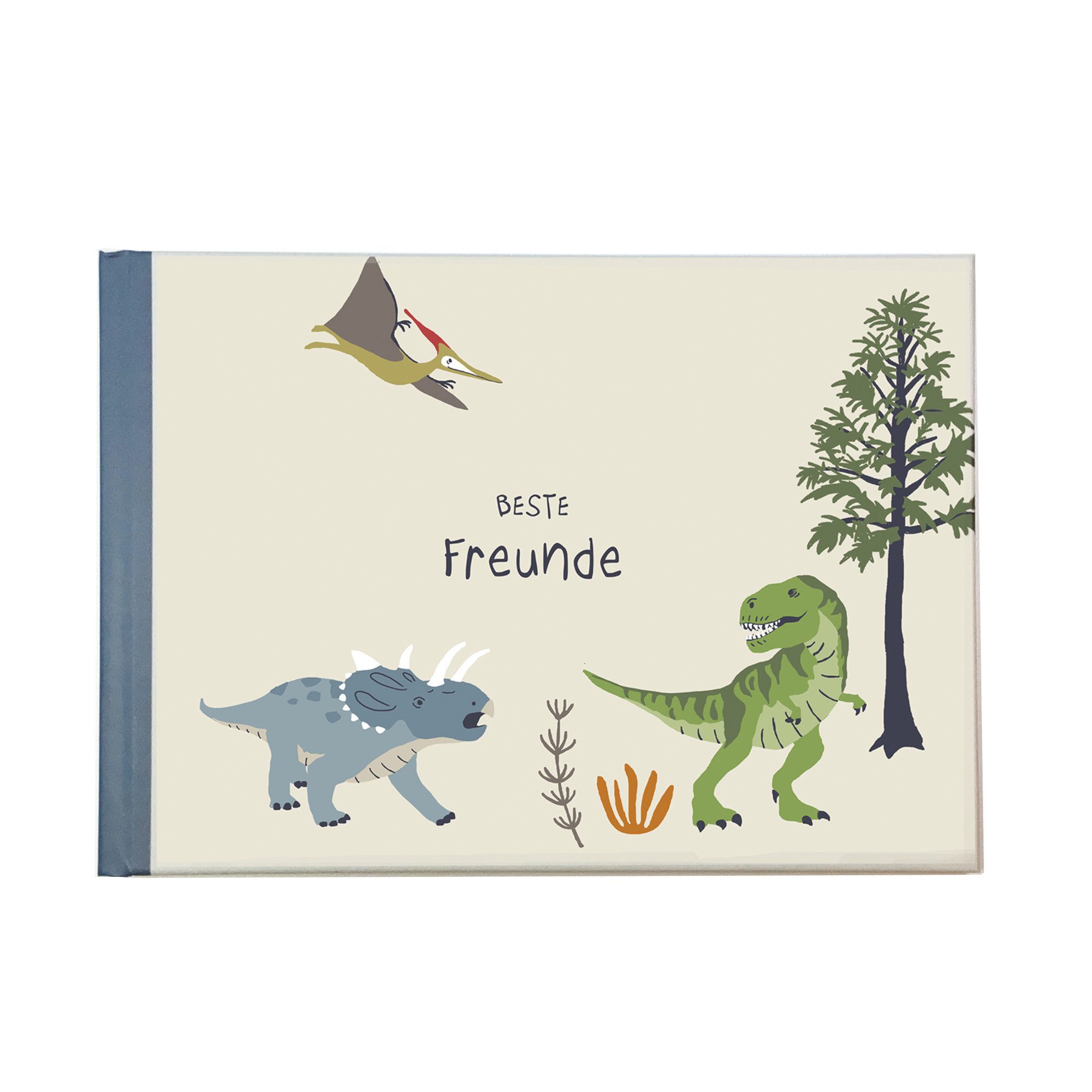 scriptum Freundebuch für Kinder - „Dinosaurier“ - Dino Freundschaftsbuch - 96 Seiten Hardcover DIN A5, Made in Germany