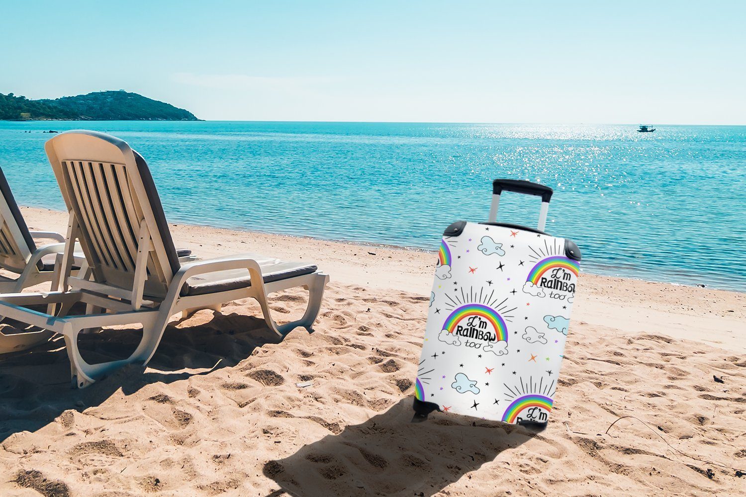 Regenbogen Handgepäck 4 für Reisetasche - Reisekoffer mit rollen, Wolken Trolley, Ferien, - Muster, MuchoWow Handgepäckkoffer Rollen,