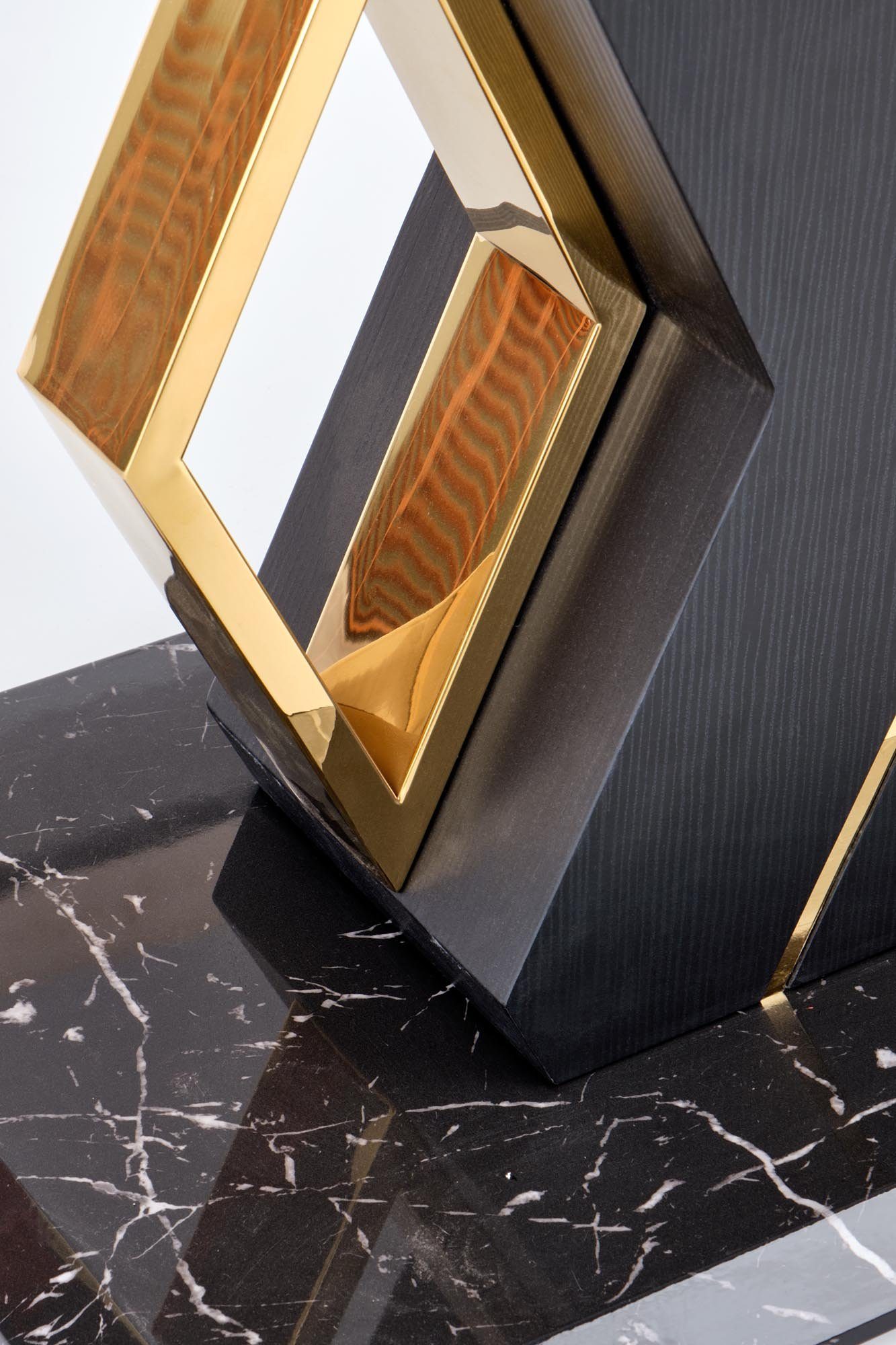 Tisch HA-888 - Gold Esstisch Marmoroptik ausziehbar 200 Schwarz Design 160 designimpex bis