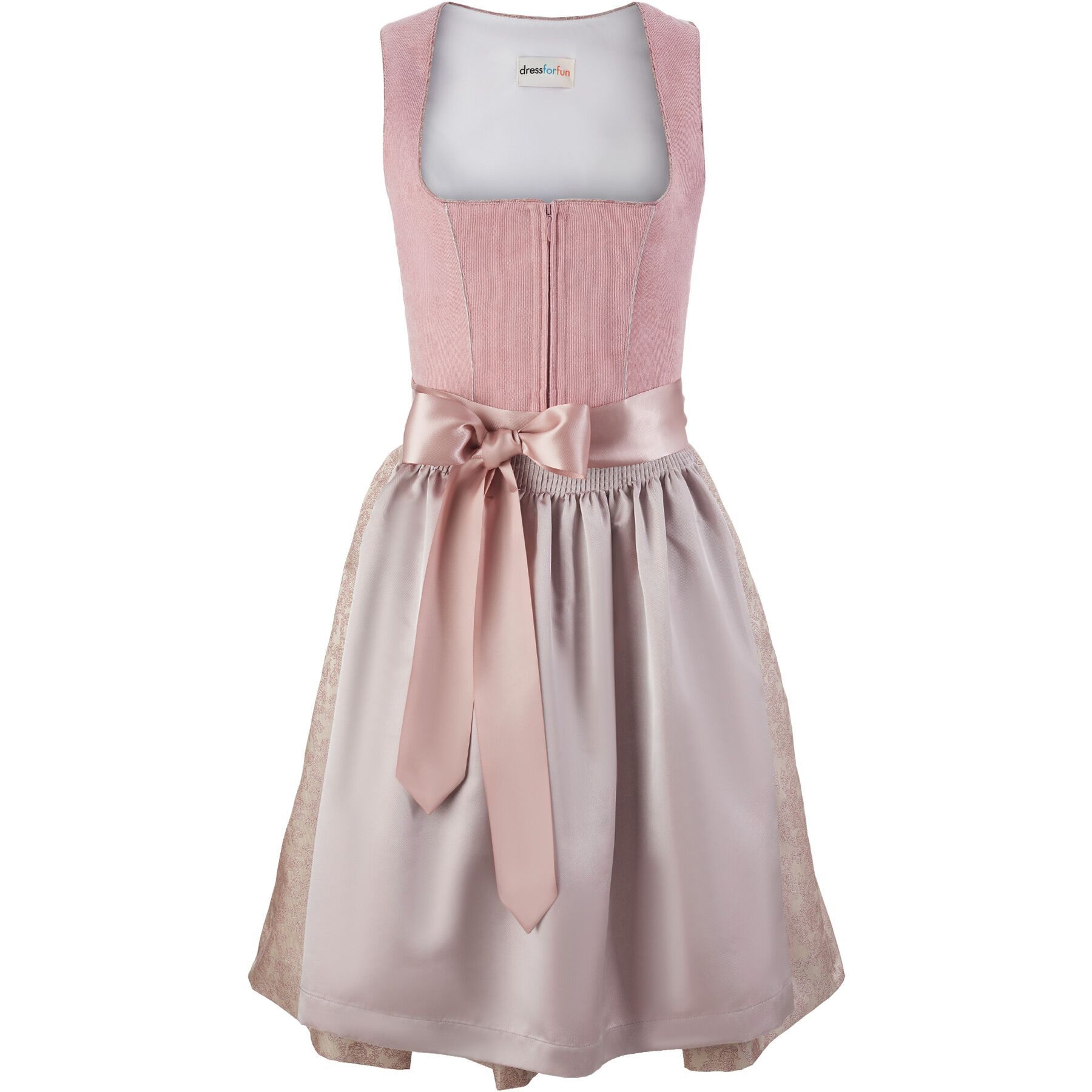 dressforfun Dirndl hochwertiges & elegantes Trachtenkleid Linah Beige/Rosa (Premium Midi-Dirndl, Gr. 44) Ideal für Oktoberfest, Volksfeste, Hochzeiten oder Fami – Bild 2 von 5