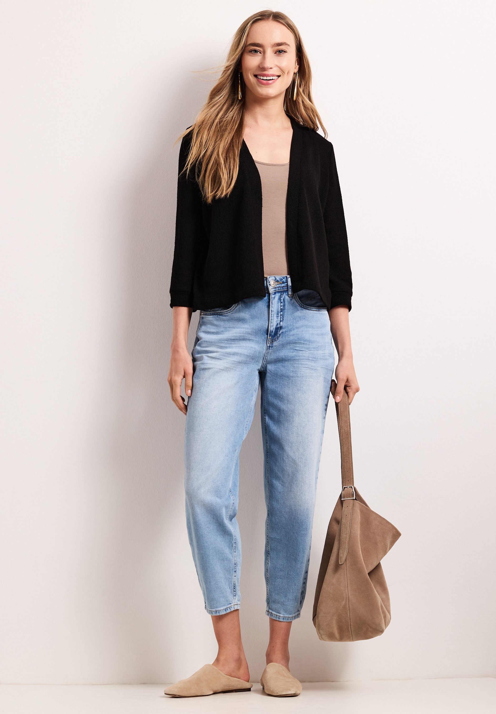 STREET ONE Cardigan aus elastischem Materialmix
