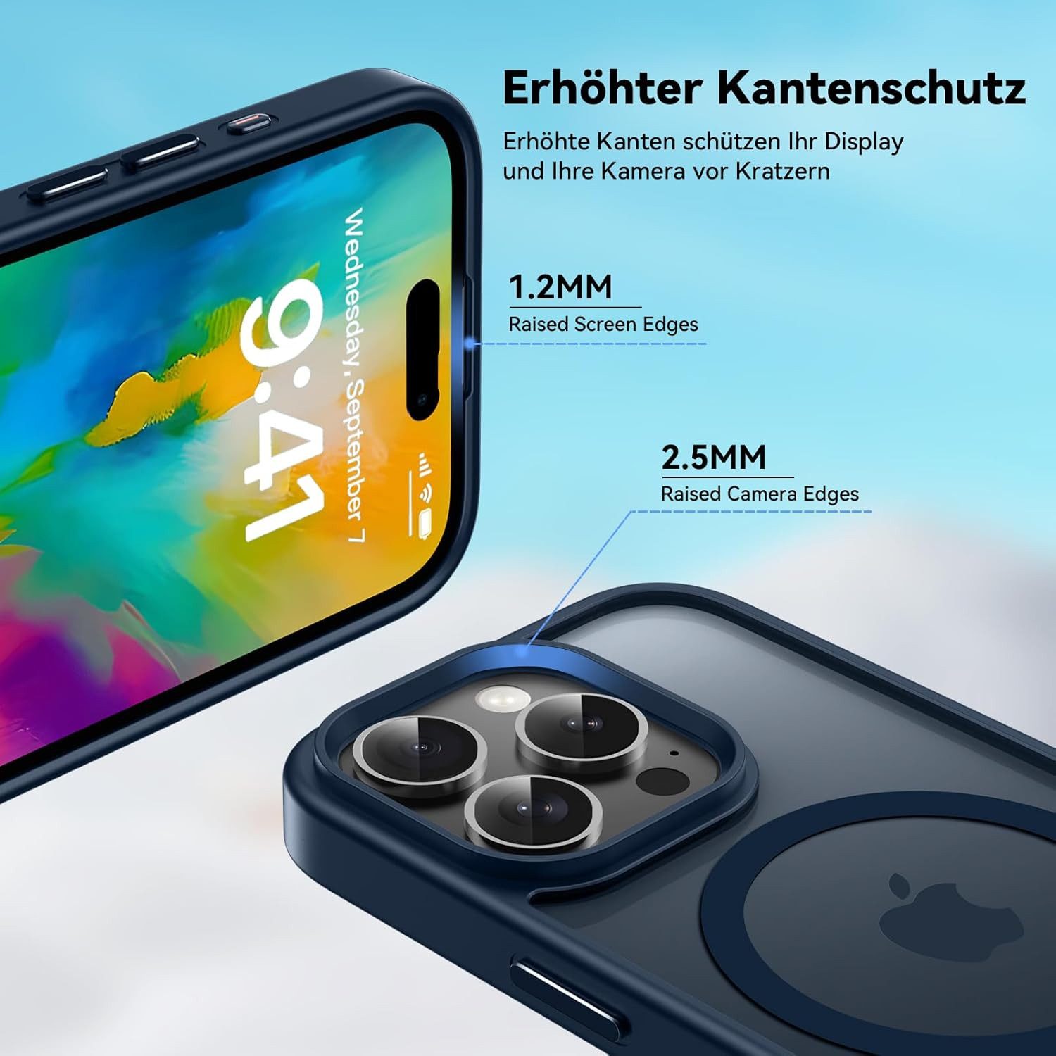 Widmann-Shop Smartphone-Hülle Handyhülle MagSafe für Apple iPhone 17 16 15 14 13 Pro Max Cover Case, Hoher Schutz, viele Farben wählbar