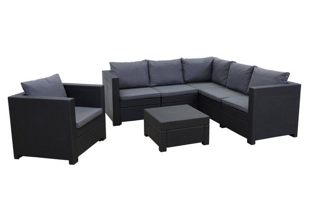 Keter Gartenlounge-Set Keter Provence Set 2-teilig Premium Panama anthrazit mit Kissen