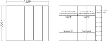 Müller SMALL LIVING Kleiderschrank Modular Plus Variante 4 durchgehender Boden, Anbauregal wahlweise links oder rechts montierbar