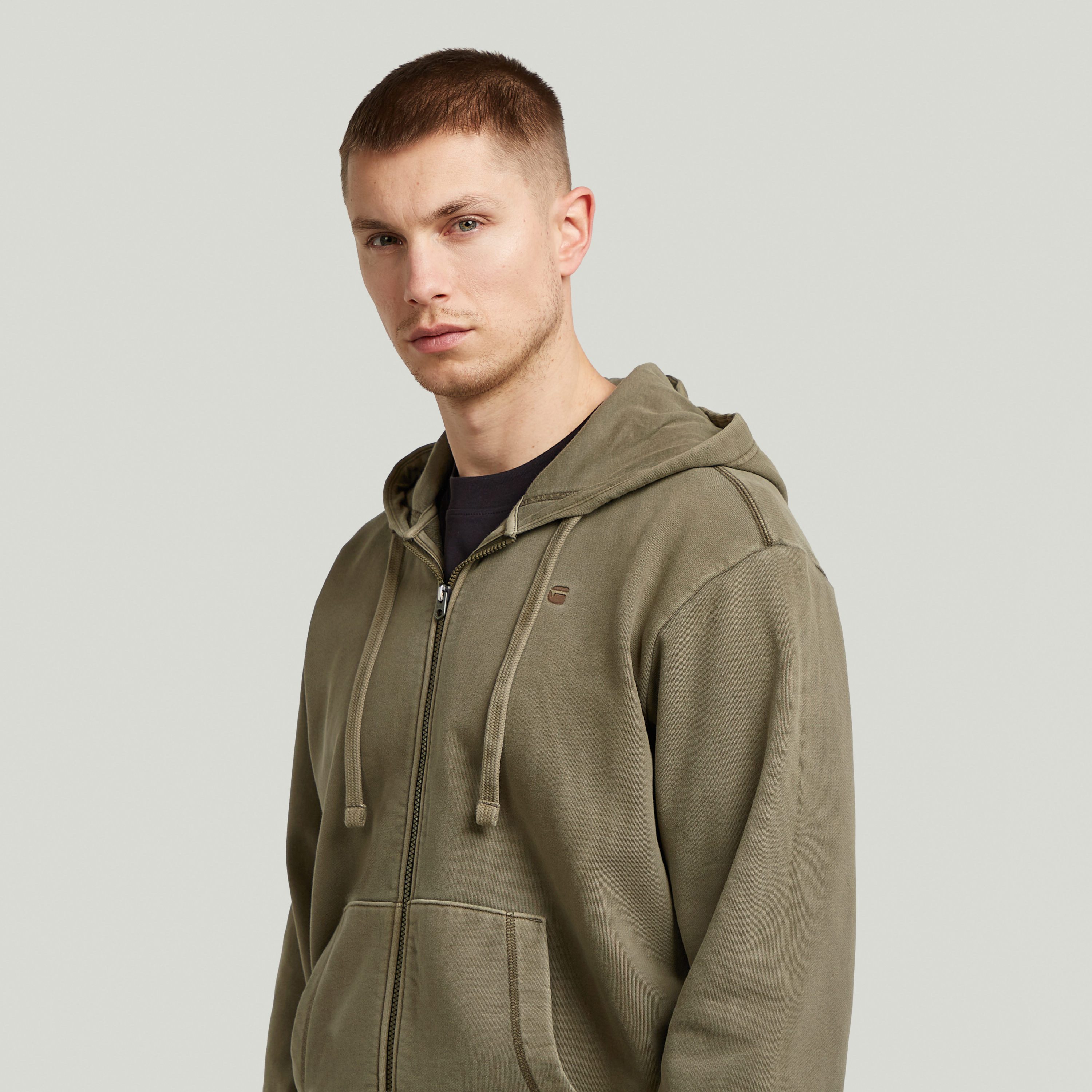 G-STAR Kapuzensweatjacke Modern washed full zip hdd sw ls in Baumwollqualität, Regular Fit