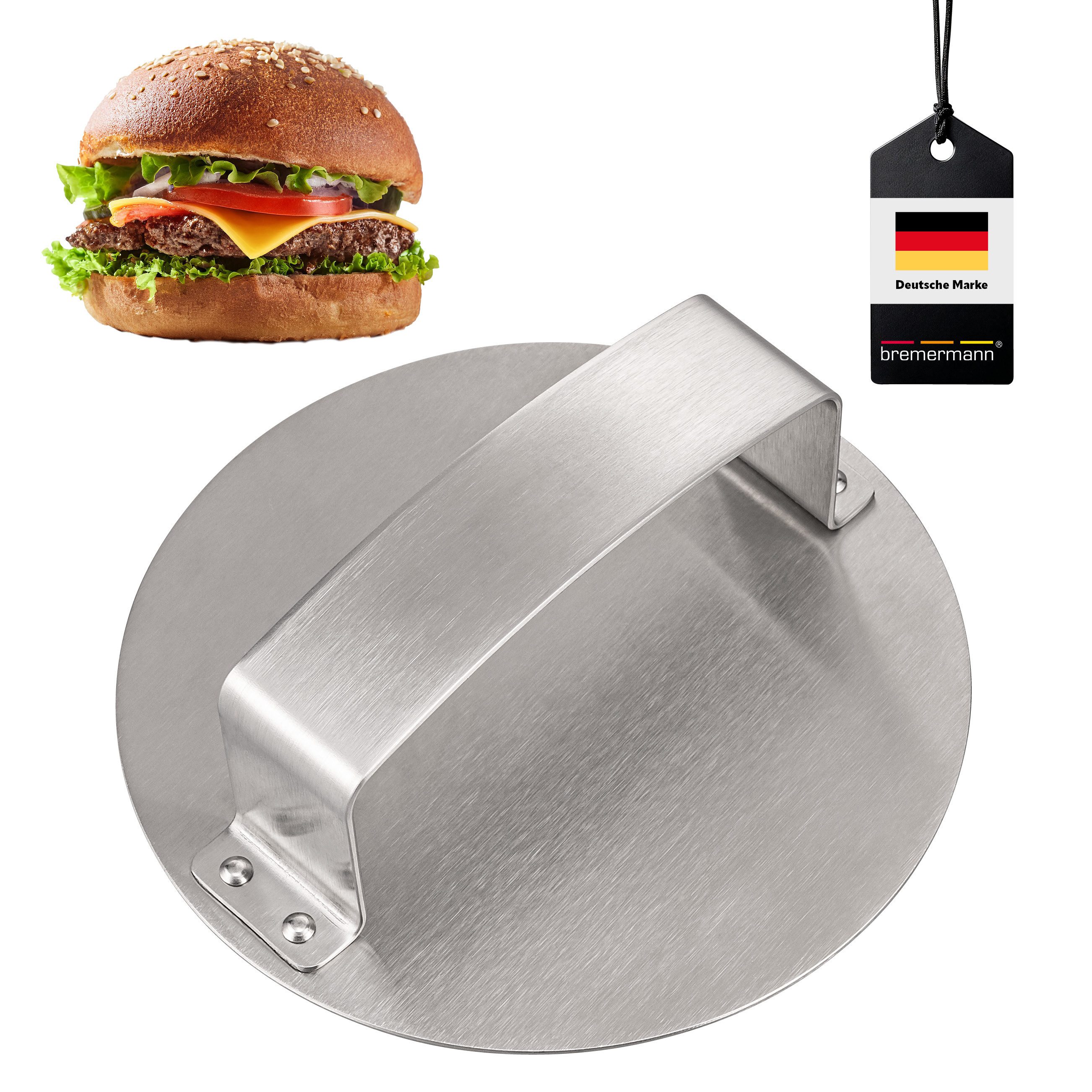 Burgerpresse Burgerpresse, Hamburgerpresse für Patties, Smash-Burger, Edelstahl