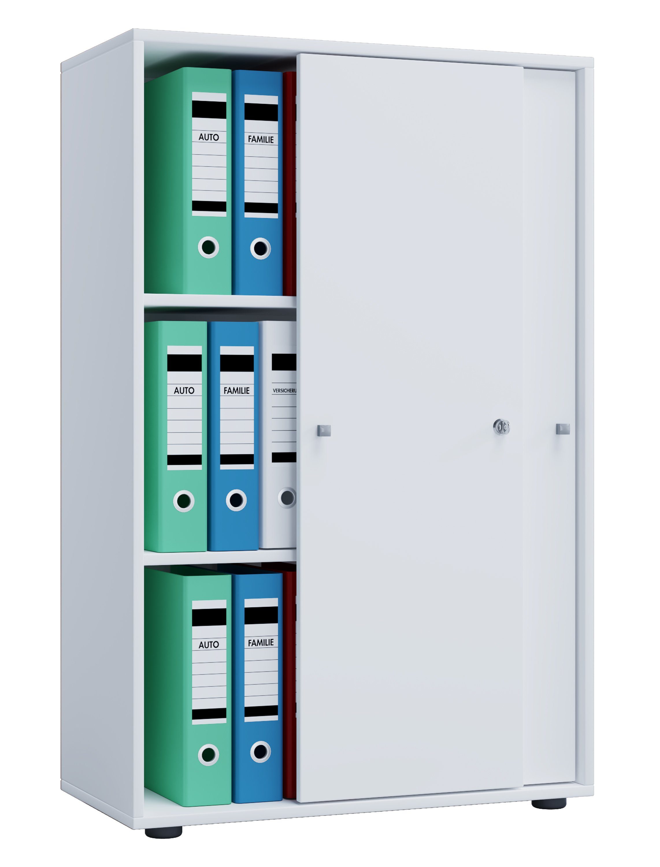 VCM Aktenschrank Lona Aktenschrank B. 70 x T. 40 x H. 111 cm Verschließbarer Stauraum für Akten und Ordner, für Büro und Homeoffice