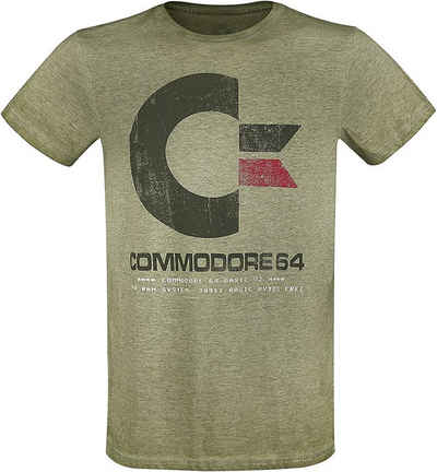 Bioworld Print-Shirt »Commodore 64 C64 Logo - Vintage Männer T-Shirt grün meliert S, XS«