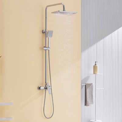 Auralum Duschsystem Duscharmatur Regendusche Duschset mit Handbrause Kopfbrause, mit Handbrause
