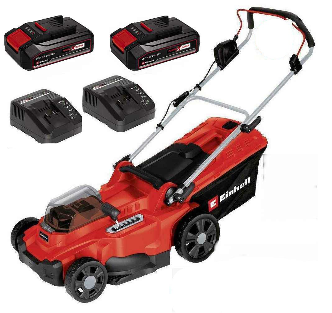 Einhell Akkurasenmäher Rasenmäher GC-RM 36 Li-Brushless Motor 2 x 2,5 Ah Akku, Ladegerät