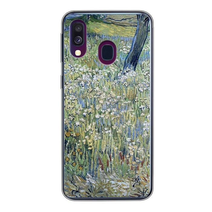 MuchoWow Handyhülle Baumstämme im Gras - Vincent van Gogh Handyhülle Samsung Galaxy A40 Smartphone-Bumper Print Handy
