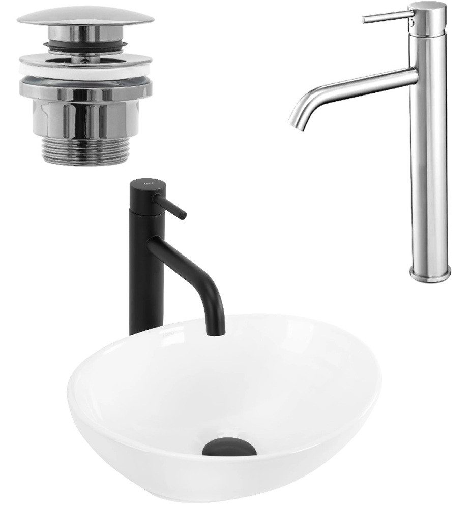 wohnwerk.idee Aufsatzwaschbecken Waschbecken Keramik Weiß Klein günstig online kaufen