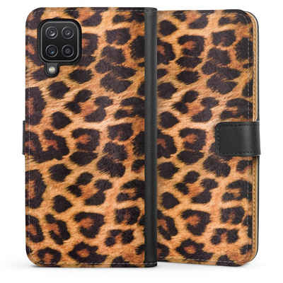 DeinDesign Handyhülle Leopard Fell Animalprint Leo Print, Samsung Galaxy A12 Hülle Handy Flip Case Wallet Cover