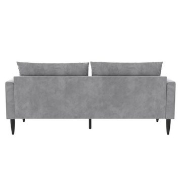 loft24 Sofa Bailey, Couch mit Armlehne, Bezug in Samtoptik, Länge 199 cm, 3-Sitzer